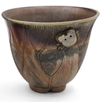 Yunomi Teacups, "Crab Motif" Pair - Bizen-Yaki - Konishi Toko