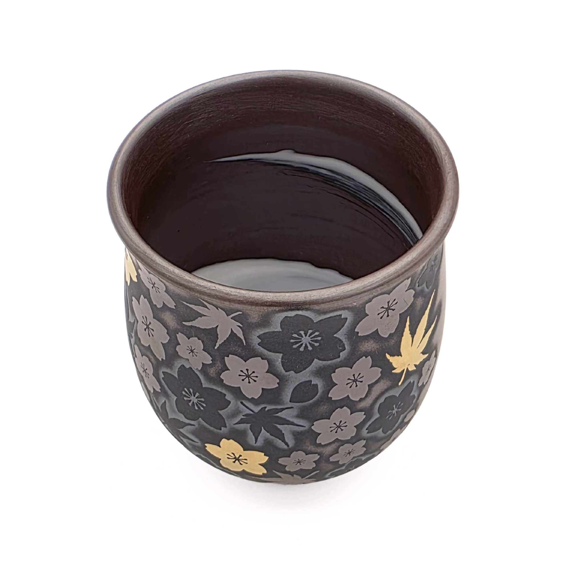 Banko-Yaki Teacup, Gold-Accented, Pair - Shimizu Suigetsu III - 230ml
