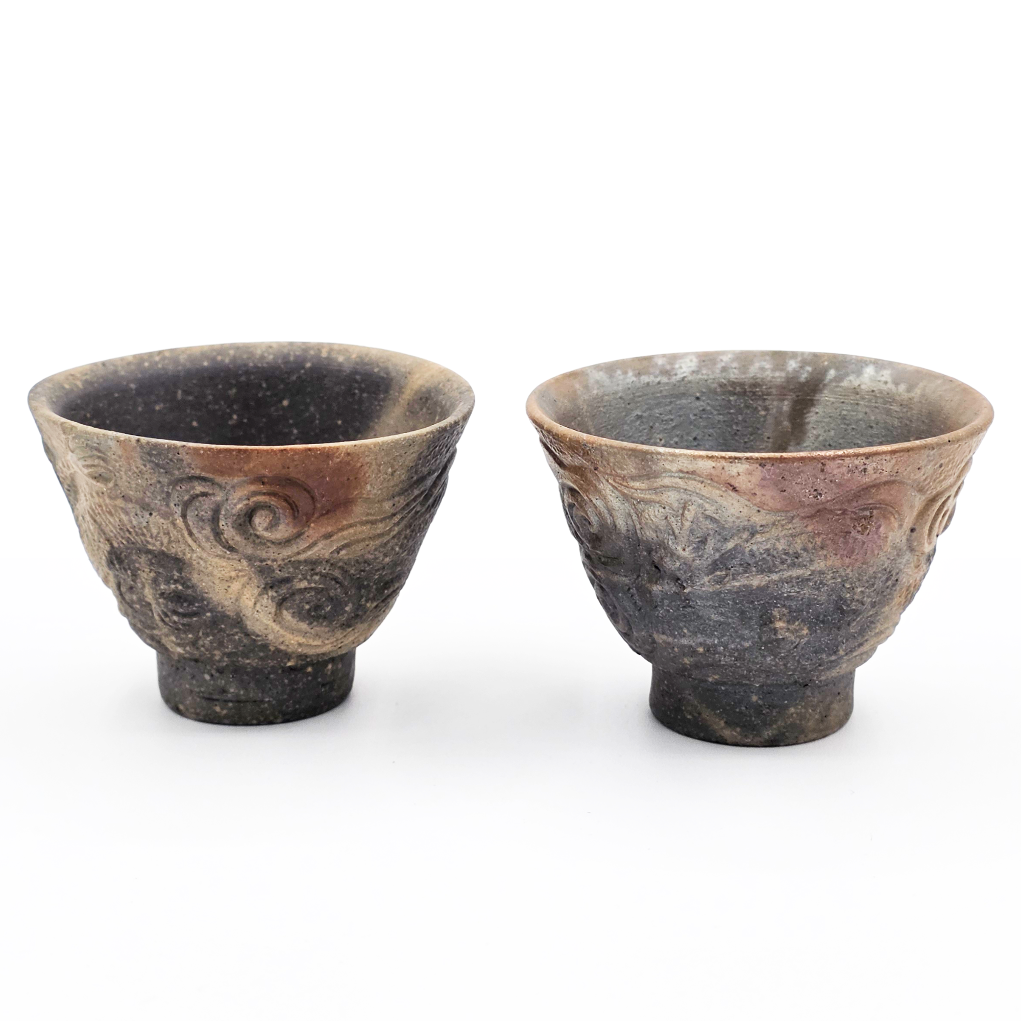 Houhin Teapot Set with Yuzamashi and 6-Pc Yunomi Teacups - Bizen-Yaki - Konishi Toko