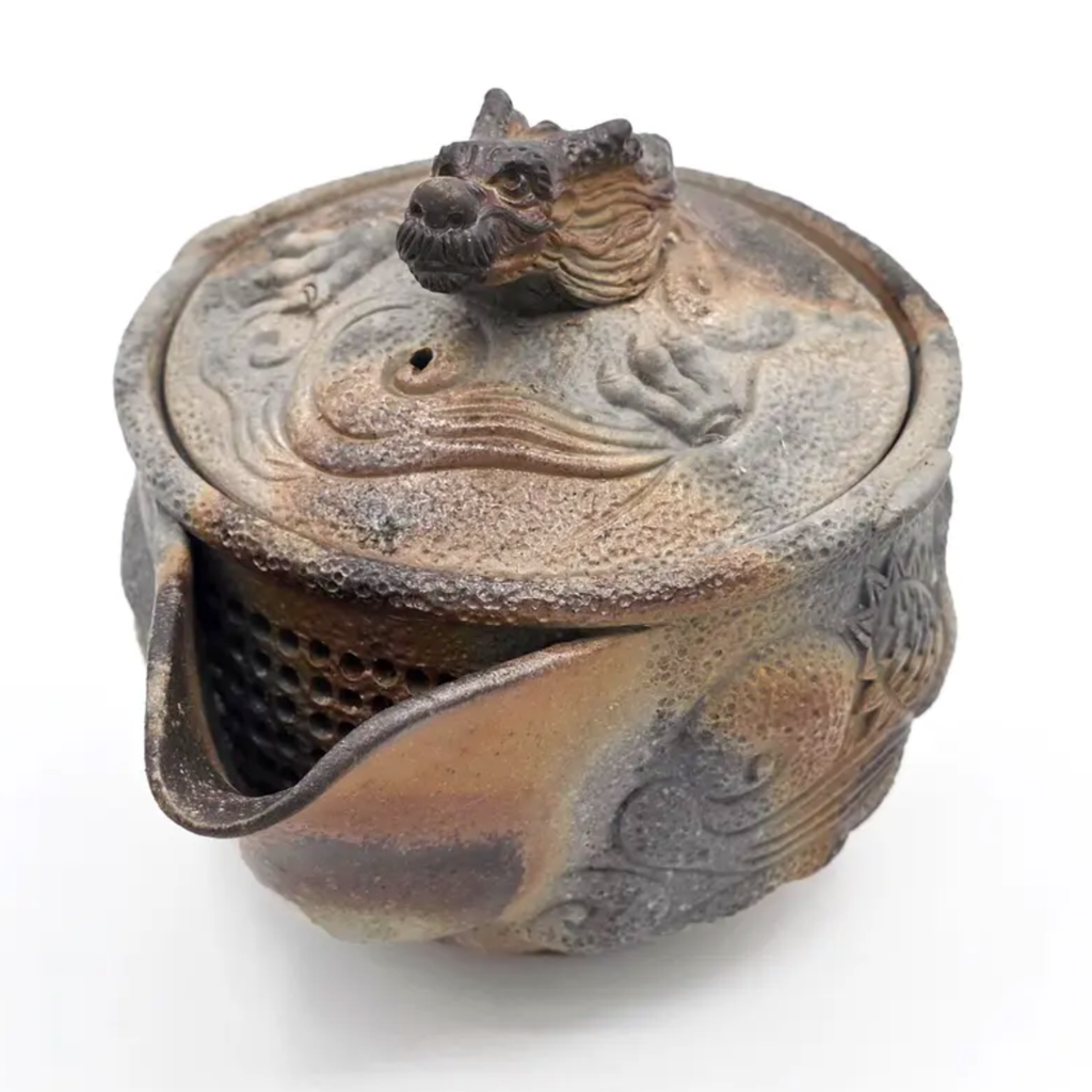 Houhin Teapot Set with Yuzamashi and 6-Pc Yunomi Teacups - Bizen-Yaki - Konishi Toko