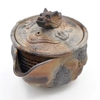 Houhin Teapot Set with Yuzamashi and 6-Pc Yunomi Teacups - Bizen-Yaki - Konishi Toko