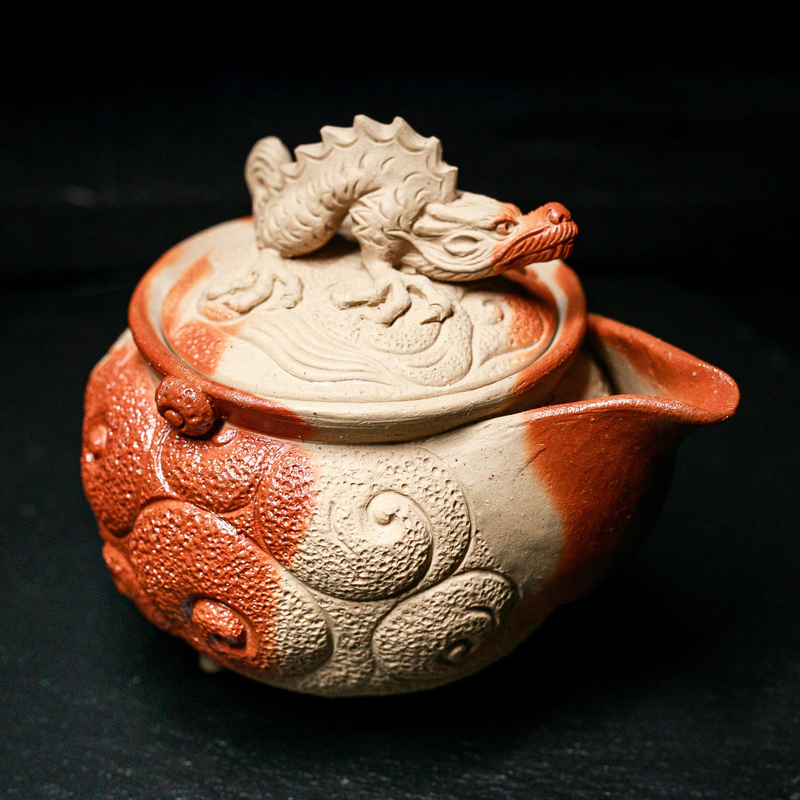 Bizen-Yaki Dragon Carved Hidasuki Houhin - Konishi Tozo - 250ml