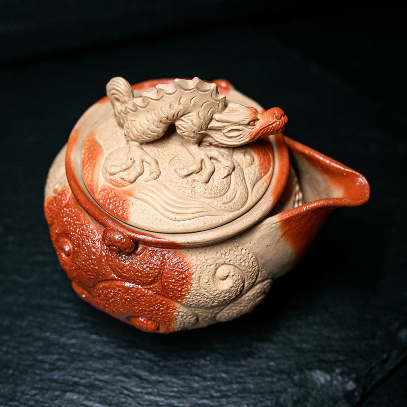 Bizen-Yaki Dragon Carved Hidasuki Houhin - Konishi Tozo - 250ml