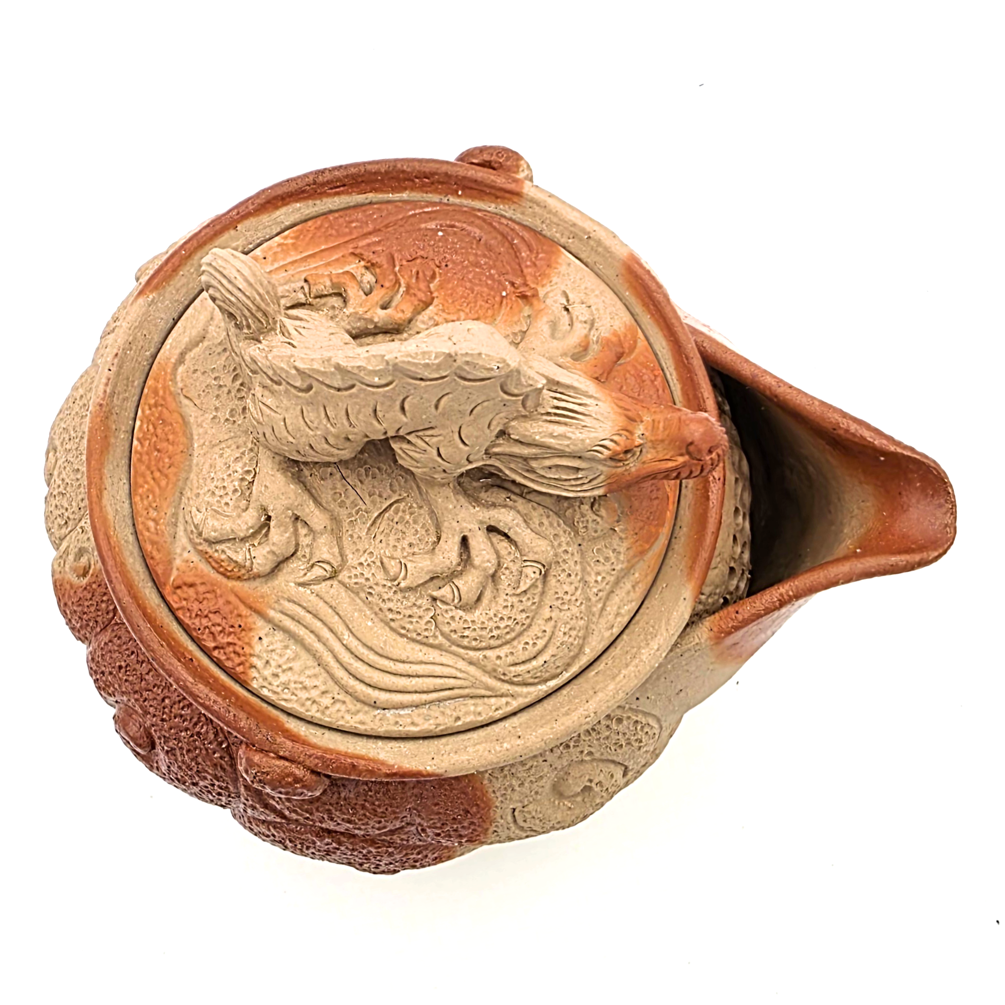 Bizen-Yaki Dragon Carved Hidasuki Houhin - Konishi Tozo - 250ml