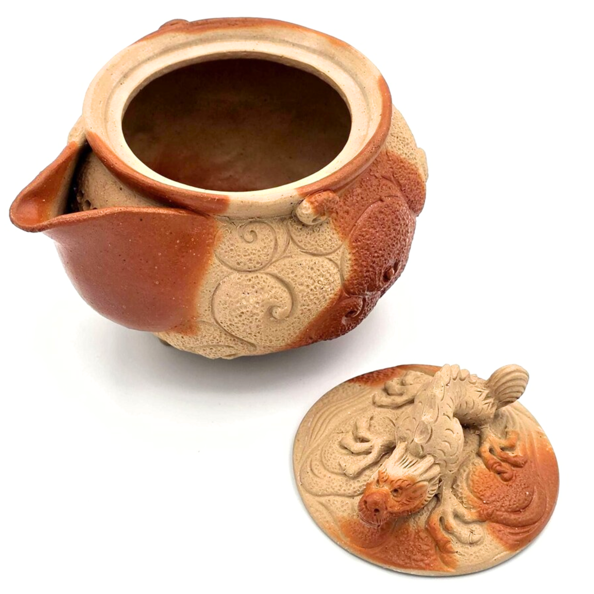 Bizen-Yaki Dragon Carved Hidasuki Houhin - Konishi Tozo - 250ml