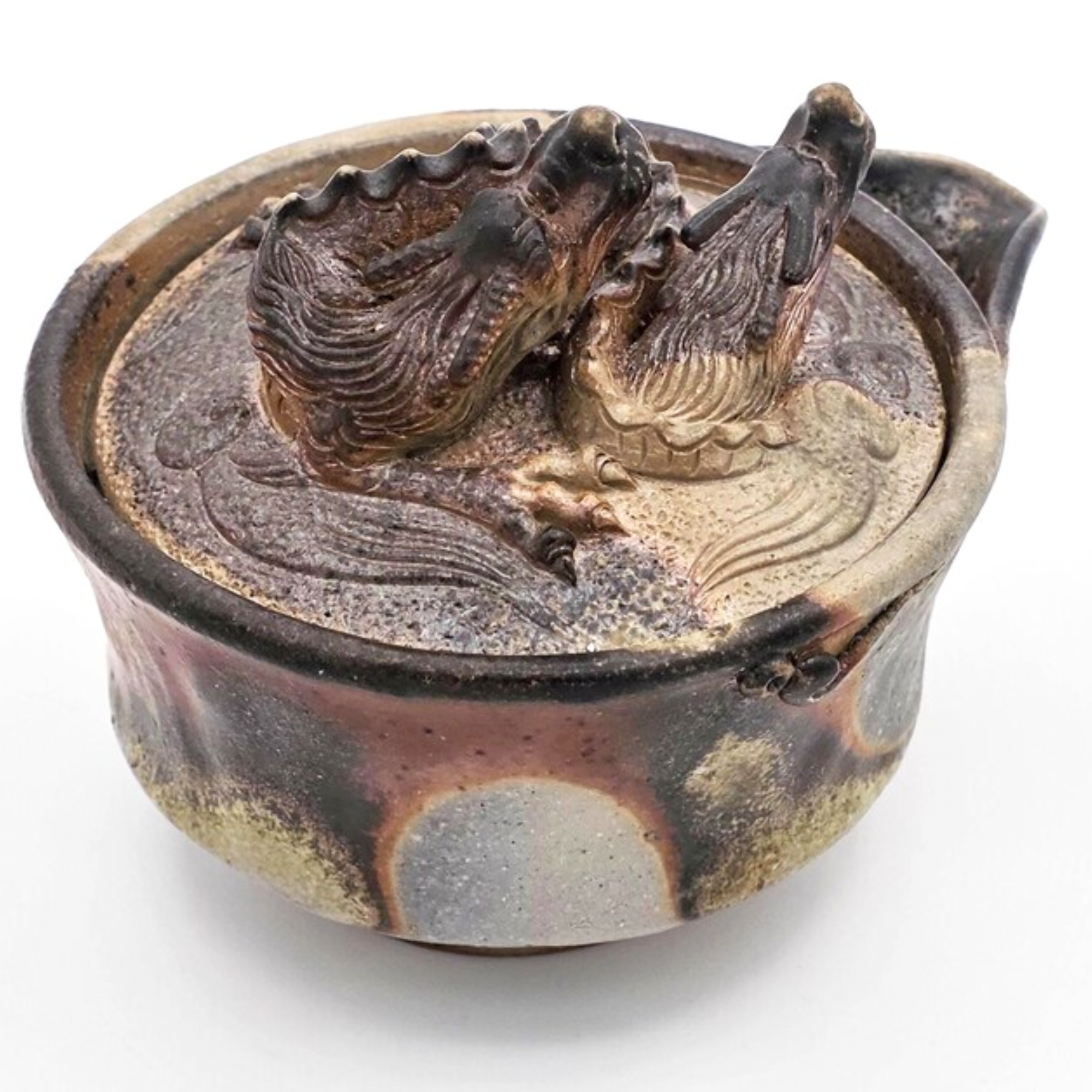 Houhin Teapot with Double Dragon Lid, Bizen-Yaki - Konishi Toko - 220ml