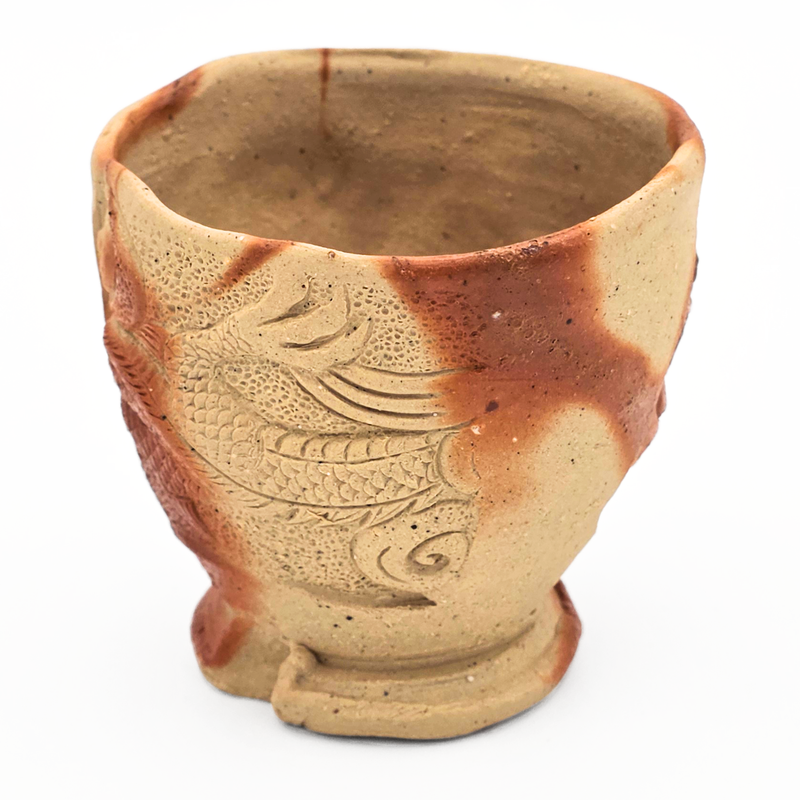 Bizen-Yaki Dragon Motif Teacup - Konishi Tozo - 120ml