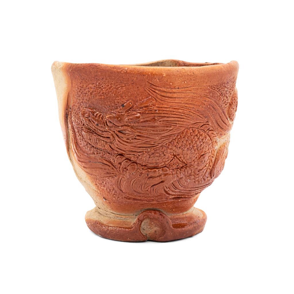 Bizen-Yaki Dragon Motif Teacup - Konishi Tozo - 120ml