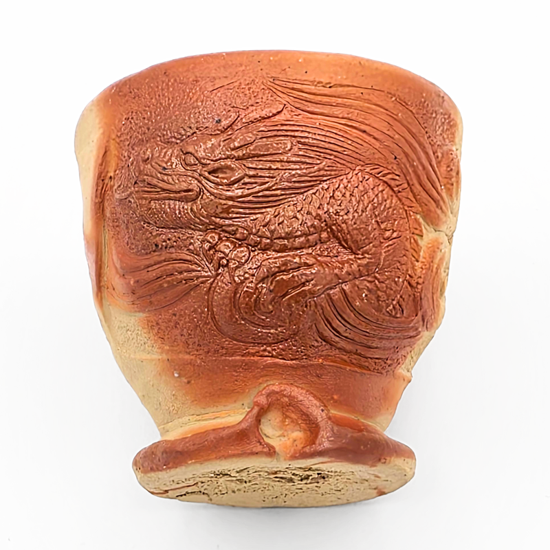 Bizen-Yaki Dragon Motif Teacup - Konishi Tozo - 120ml