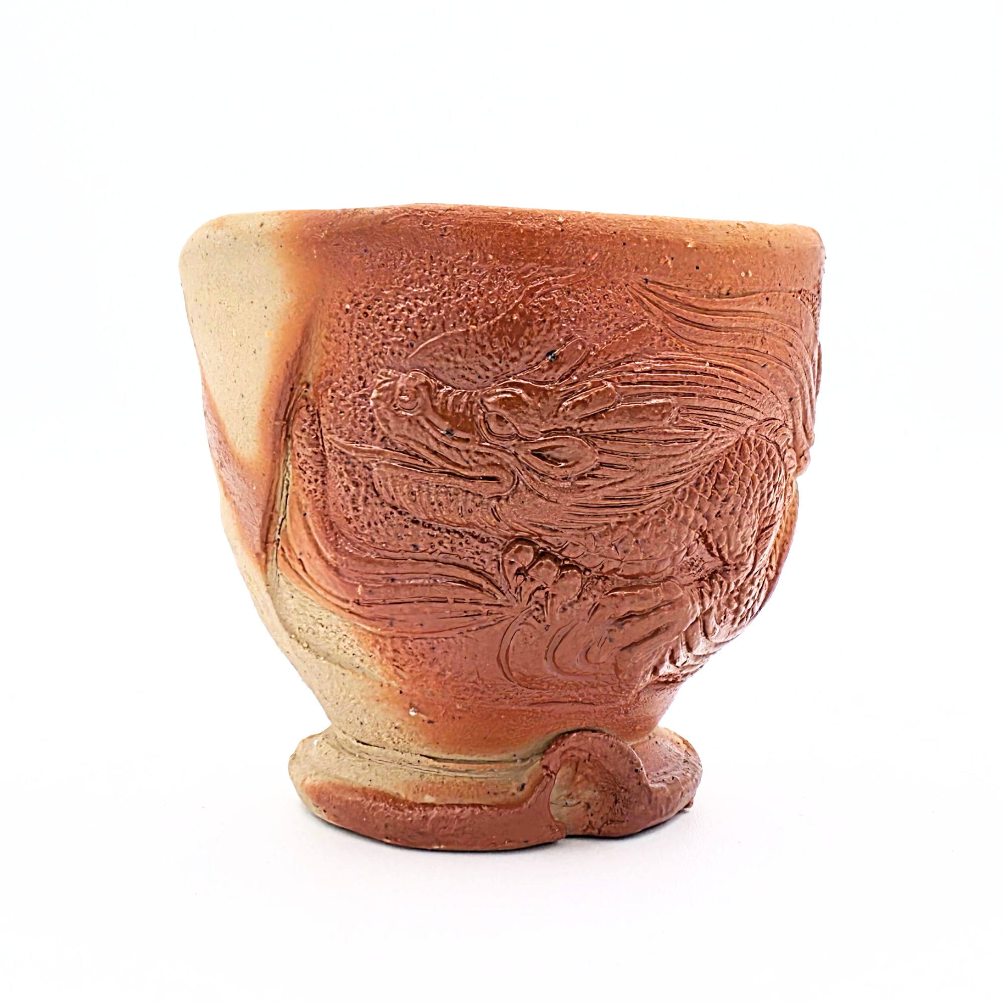 Bizen-Yaki Dragon Motif Teacup - Konishi Tozo - 120ml