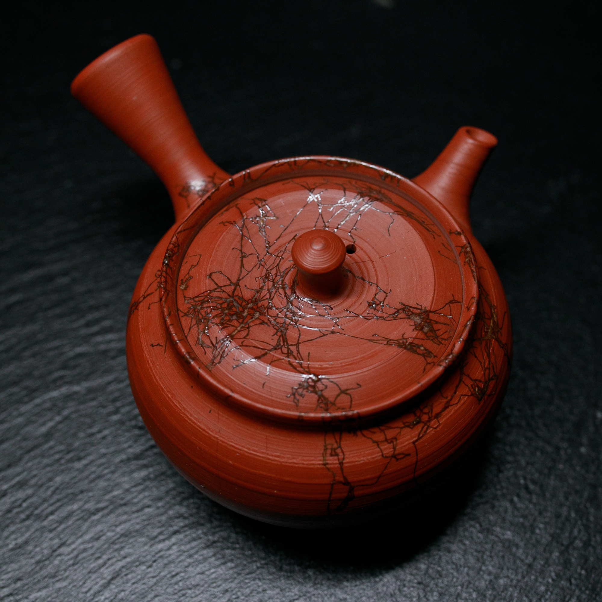 Red Mogake Tokoname-Yaki Kyusu Teapot - Katayama Hakusan - 250ml