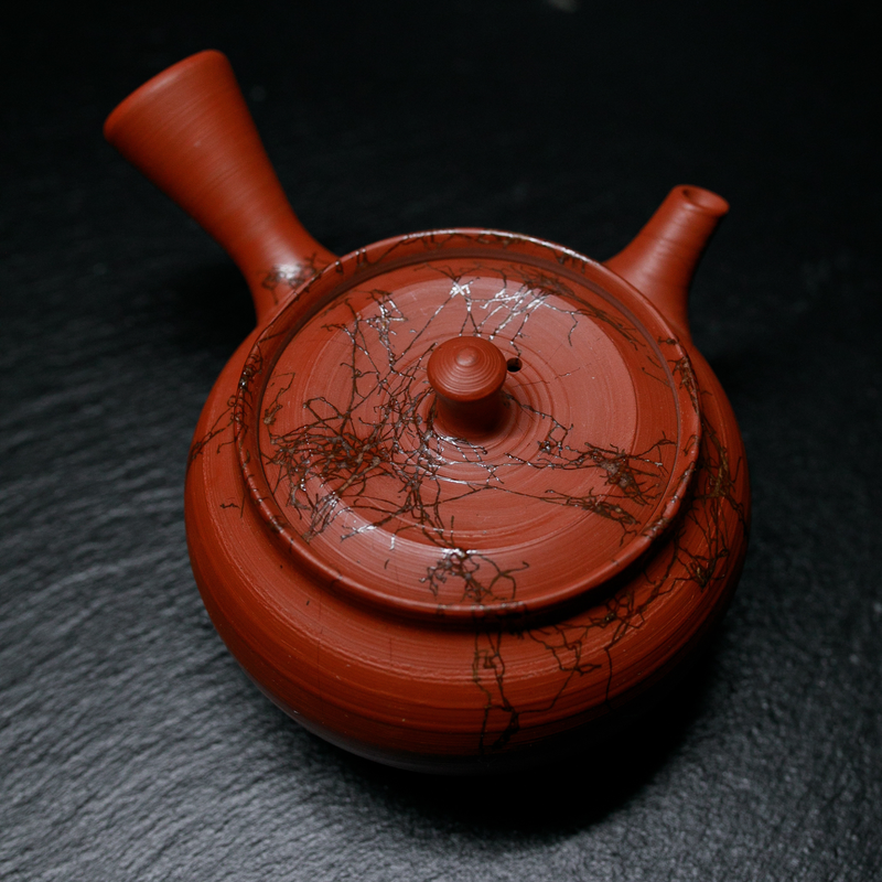 Red Mogake Tokoname-Yaki Kyusu Teapot - Katayama Hakusan - 250ml