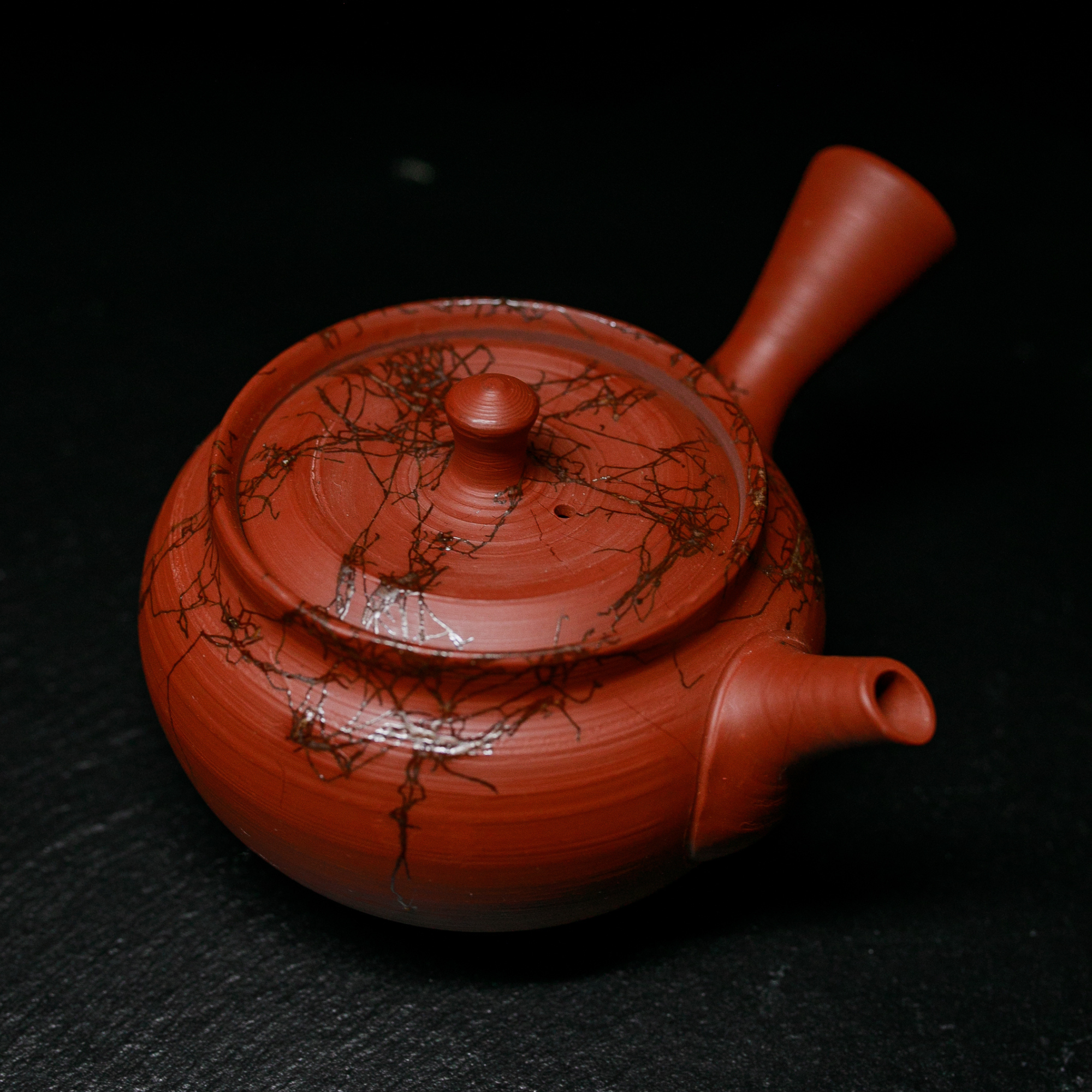 Red Mogake Tokoname-Yaki Kyusu Teapot - Katayama Hakusan - 250ml