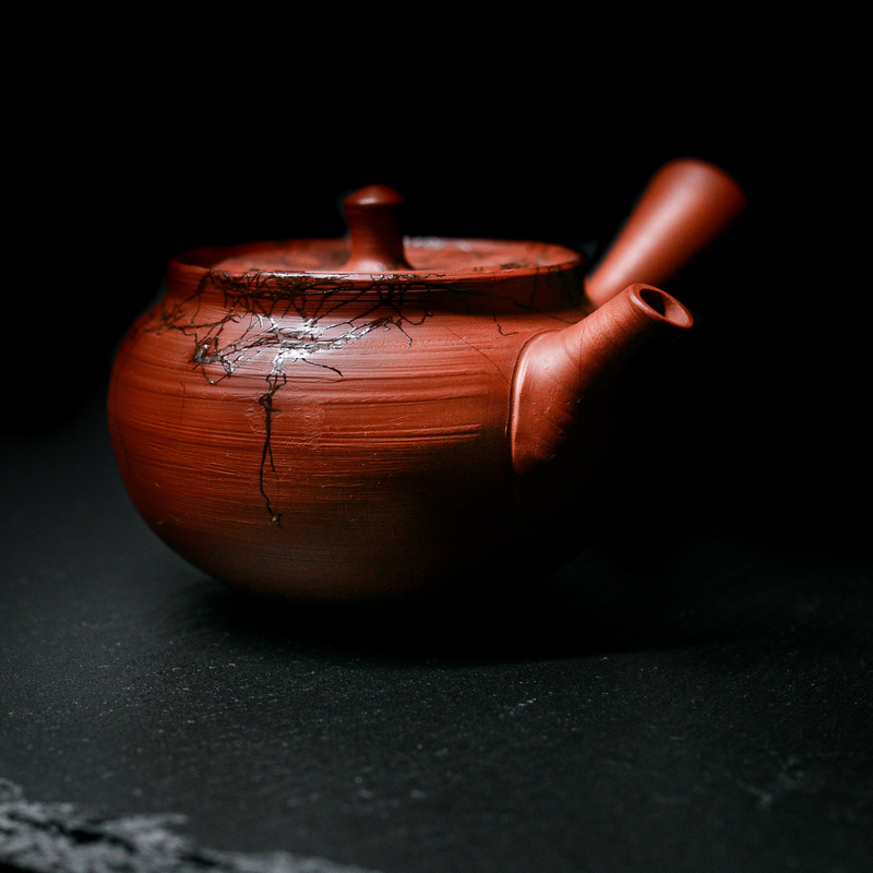 Red Mogake Tokoname-Yaki Kyusu Teapot - Katayama Hakusan - 250ml