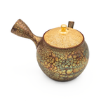 Tokoname-Yaki Kyusu Teapot, Tenmoku with Gold Leaf Lid - Shoryu - 340ml