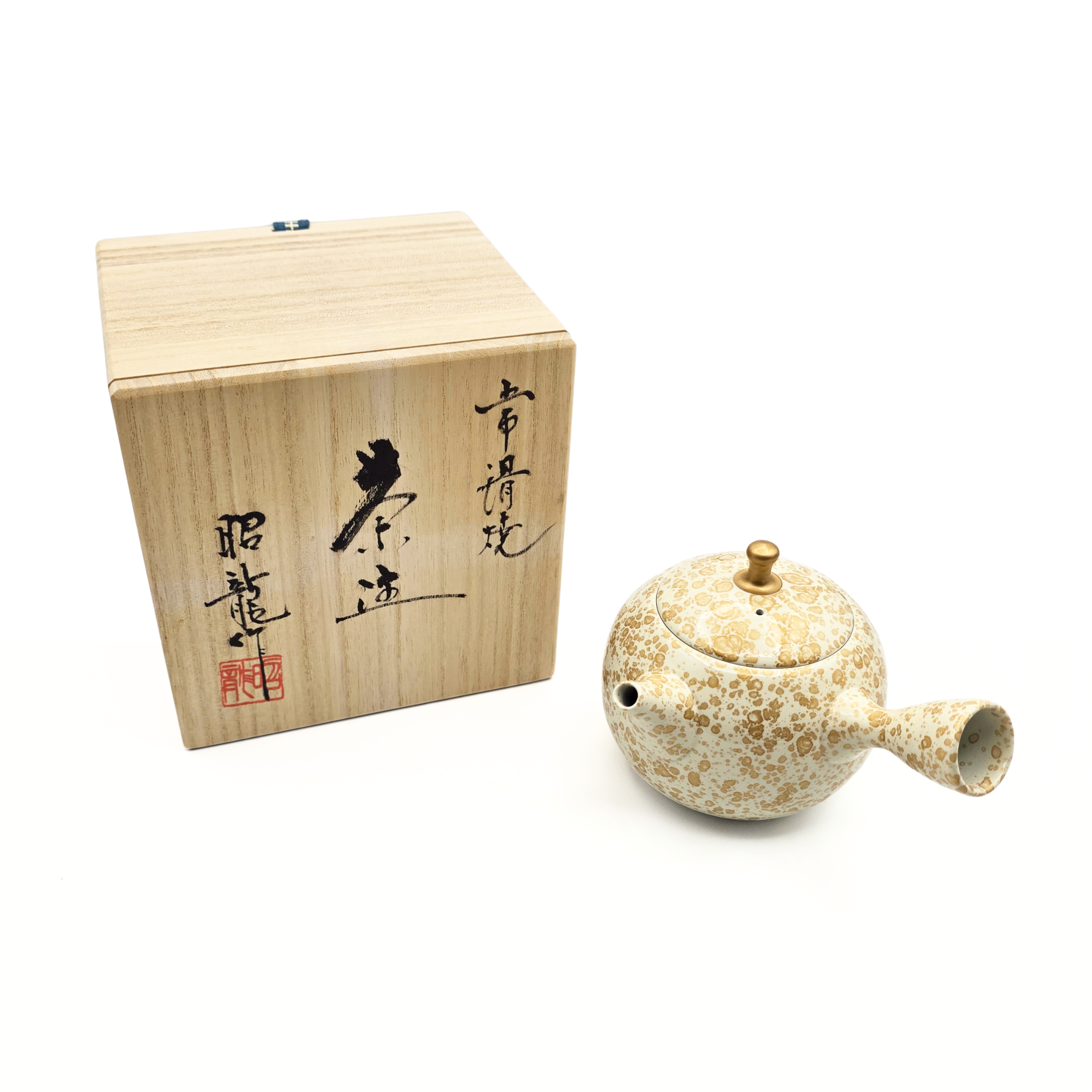 Tokoname-Yaki Kyusu Teapot, White Tenmoku - Shoryu - 270ml
