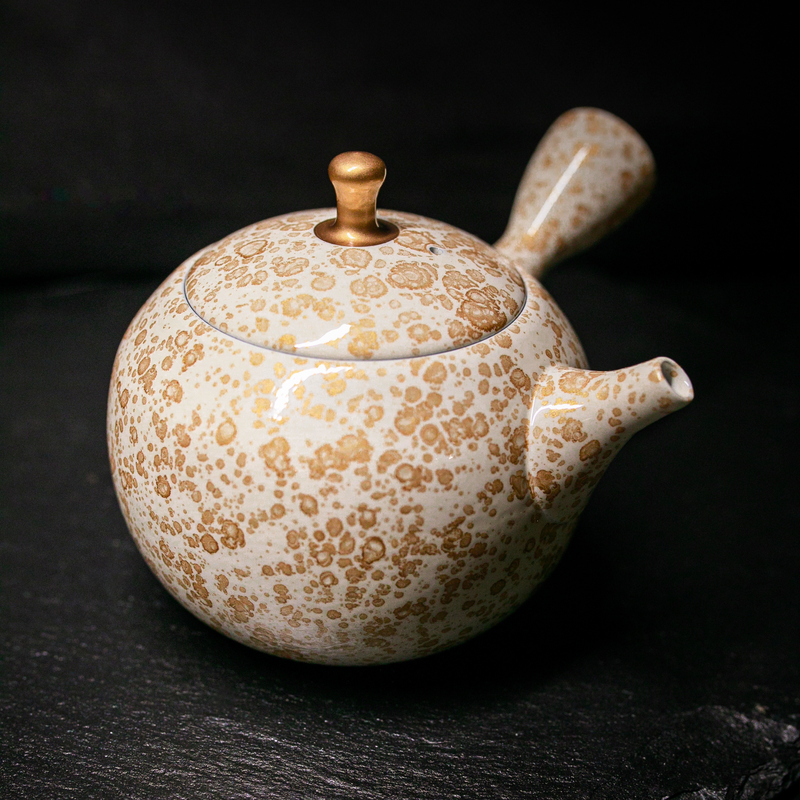 Tokoname-Yaki Kyusu Teapot, White Tenmoku - Shoryu - 270ml