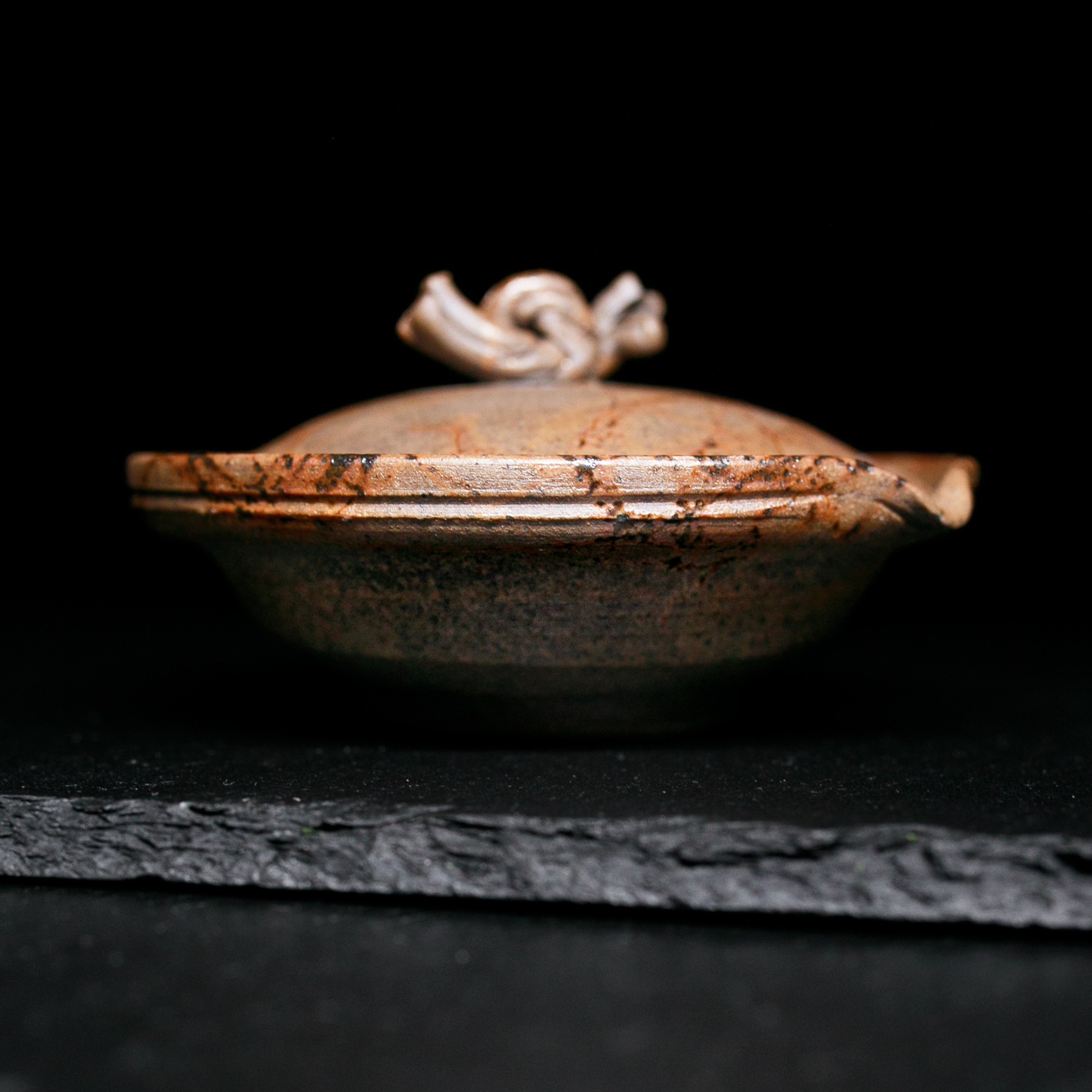 Tokoname-Yaki Shiboridashi Teapot, Seaweed-Fired "Mogake" - Tanikawa Jin - 80ml