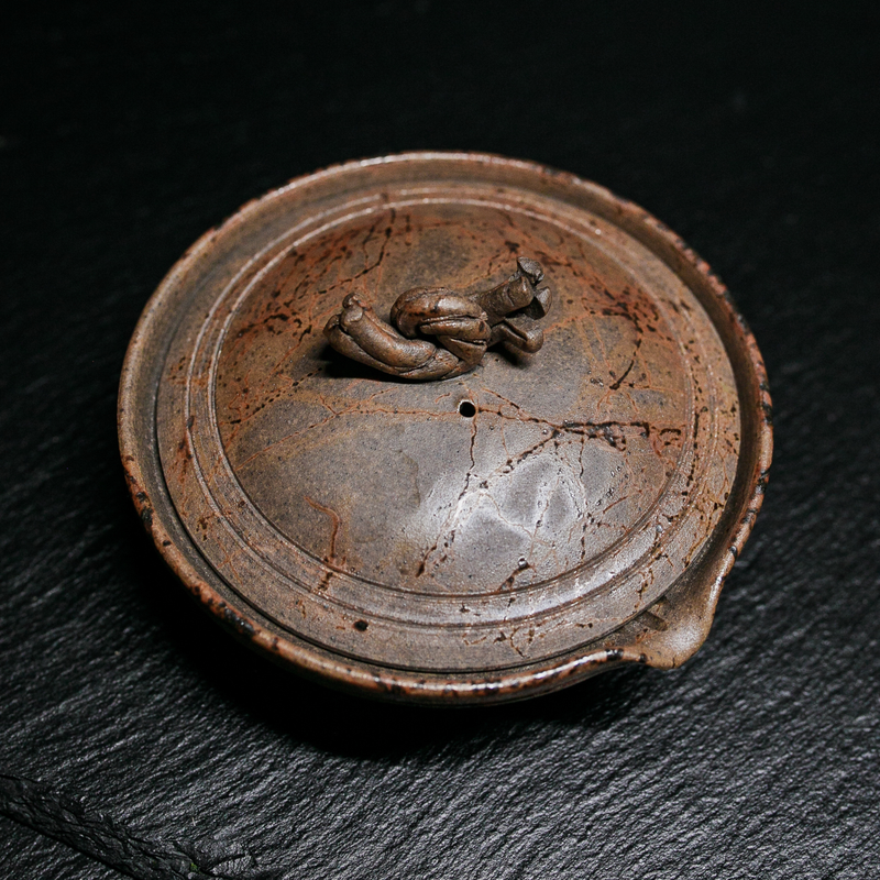 Tokoname-Yaki Shiboridashi Teapot, Seaweed-Fired "Mogake" - Tanikawa Jin - 80ml