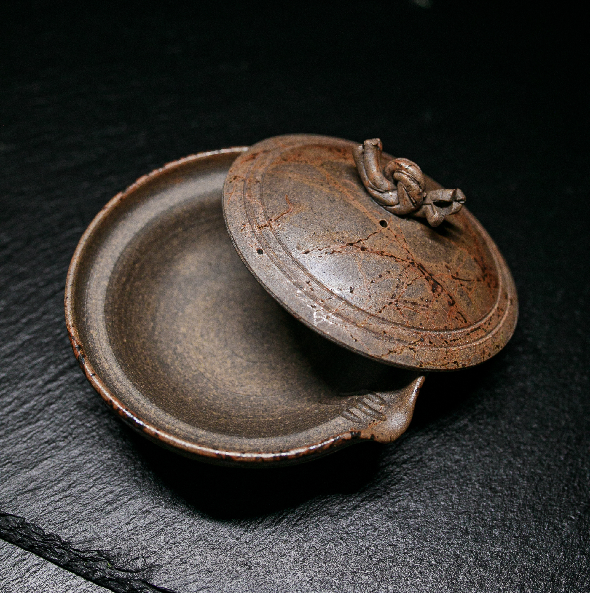 Tokoname-Yaki Shiboridashi Teapot, Seaweed-Fired "Mogake" - Tanikawa Jin - 80ml