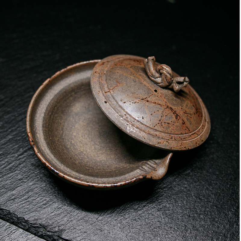 Tokoname-Yaki Shiboridashi Teapot, Seaweed-Fired "Mogake" - Tanikawa Jin - 80ml