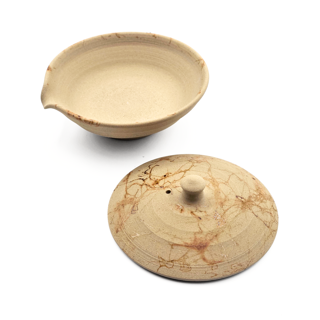 Tokoname-Yaki Shiboridashi Teapot, Seaweed-Fired "Mogake" - Tanikawa Jin - 80ml