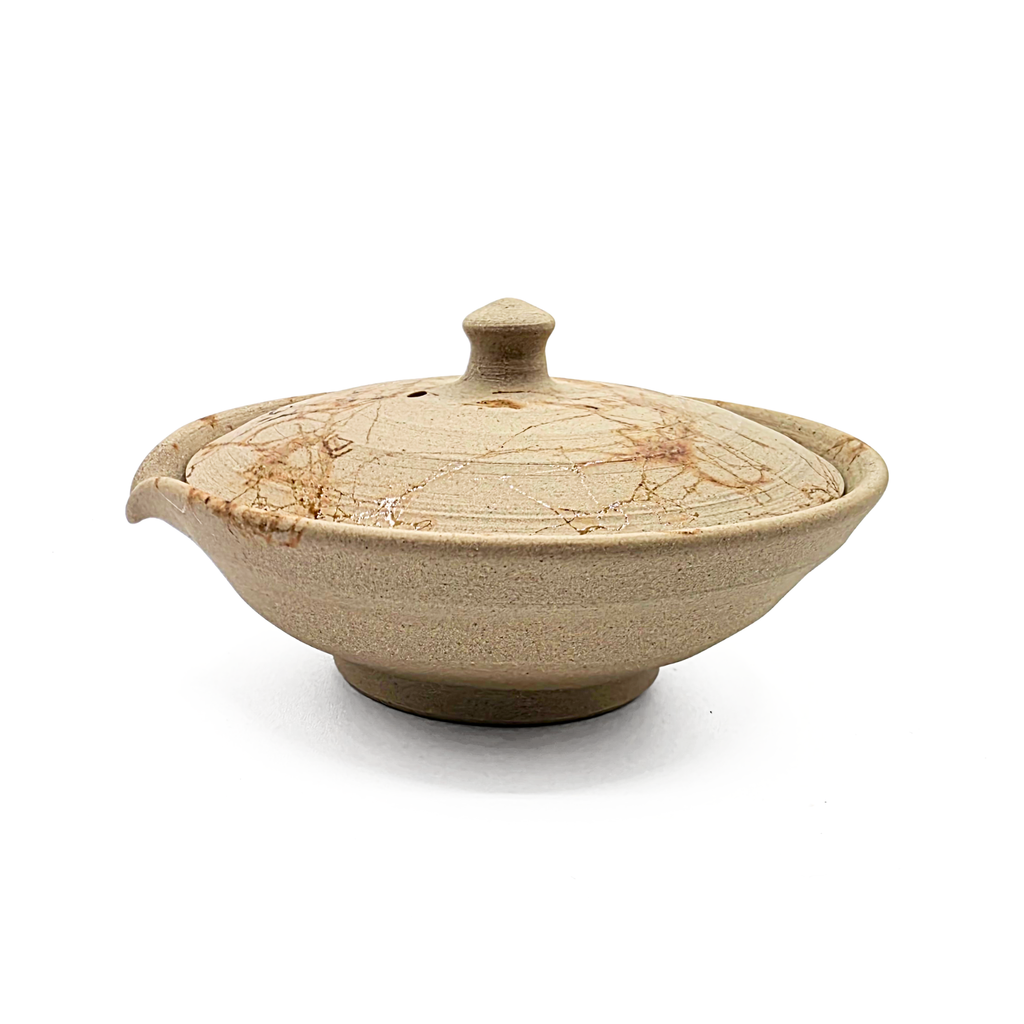 Tokoname-Yaki Shiboridashi Teapot, Seaweed-Fired "Mogake" - Tanikawa Jin - 80ml