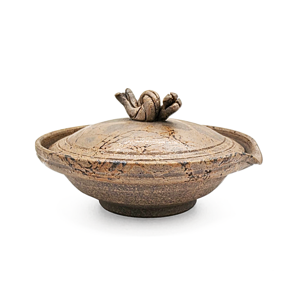 Tokoname-Yaki Shiboridashi Teapot, Seaweed-Fired "Mogake" - Tanikawa Jin - 80ml