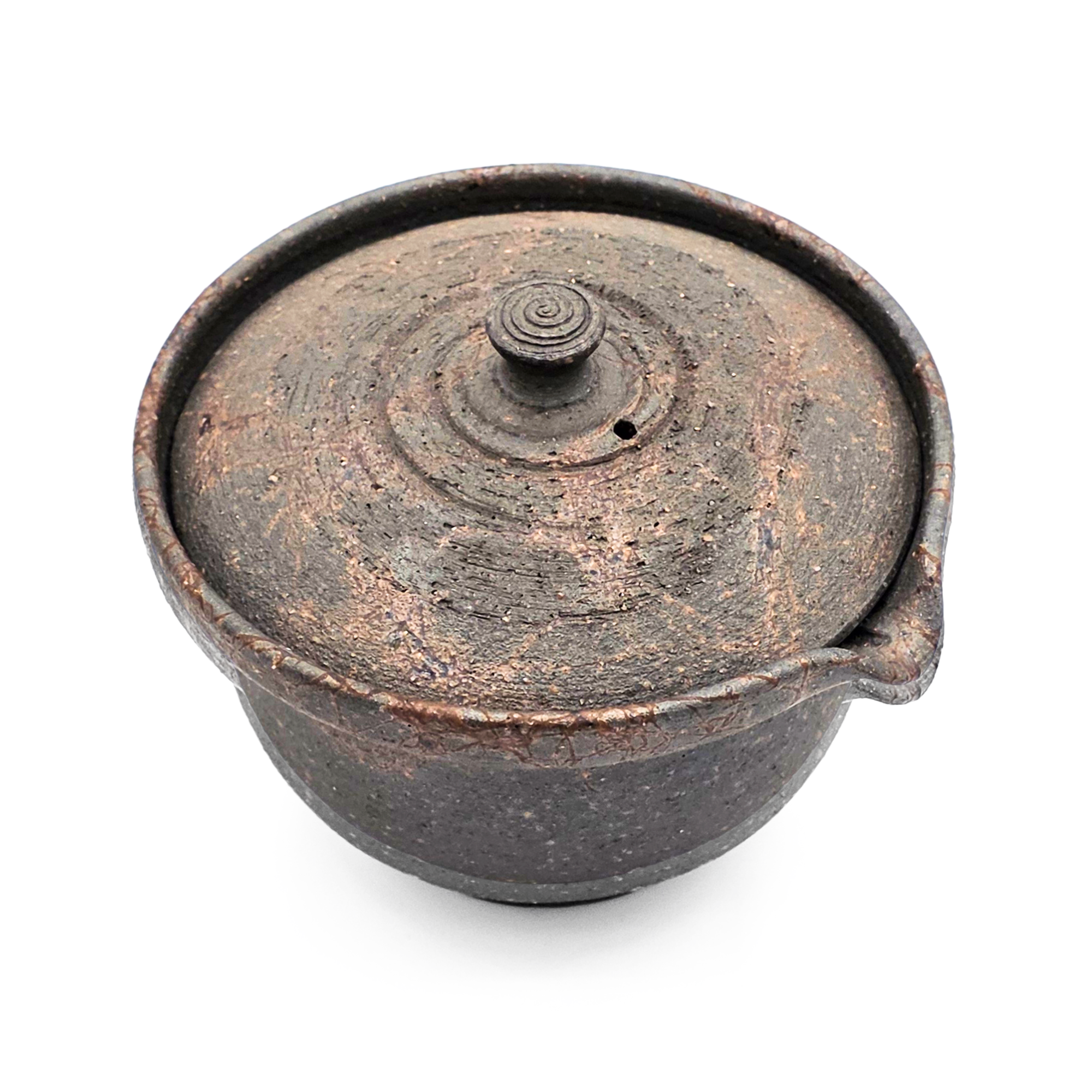 Tokoname-Yaki Shiboridashi Teapot, Seaweed-Fired "Mogake" - Tanikawa Jin – 160ml