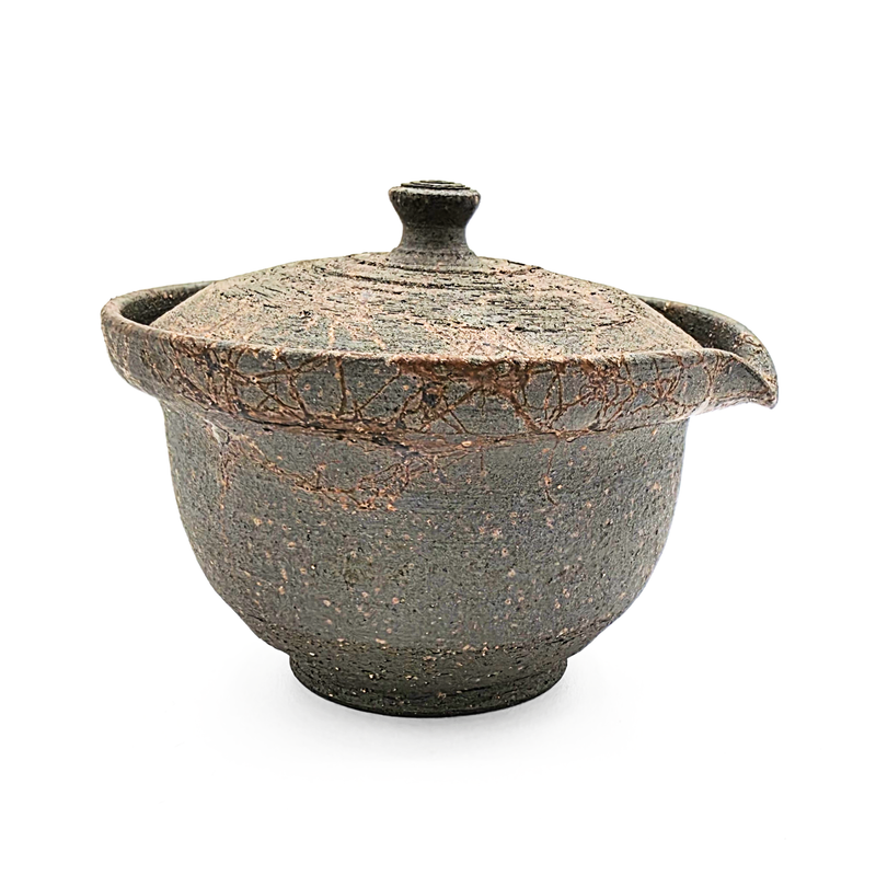 Tokoname-Yaki Shiboridashi Teapot, Seaweed-Fired "Mogake" - Tanikawa Jin – 160ml