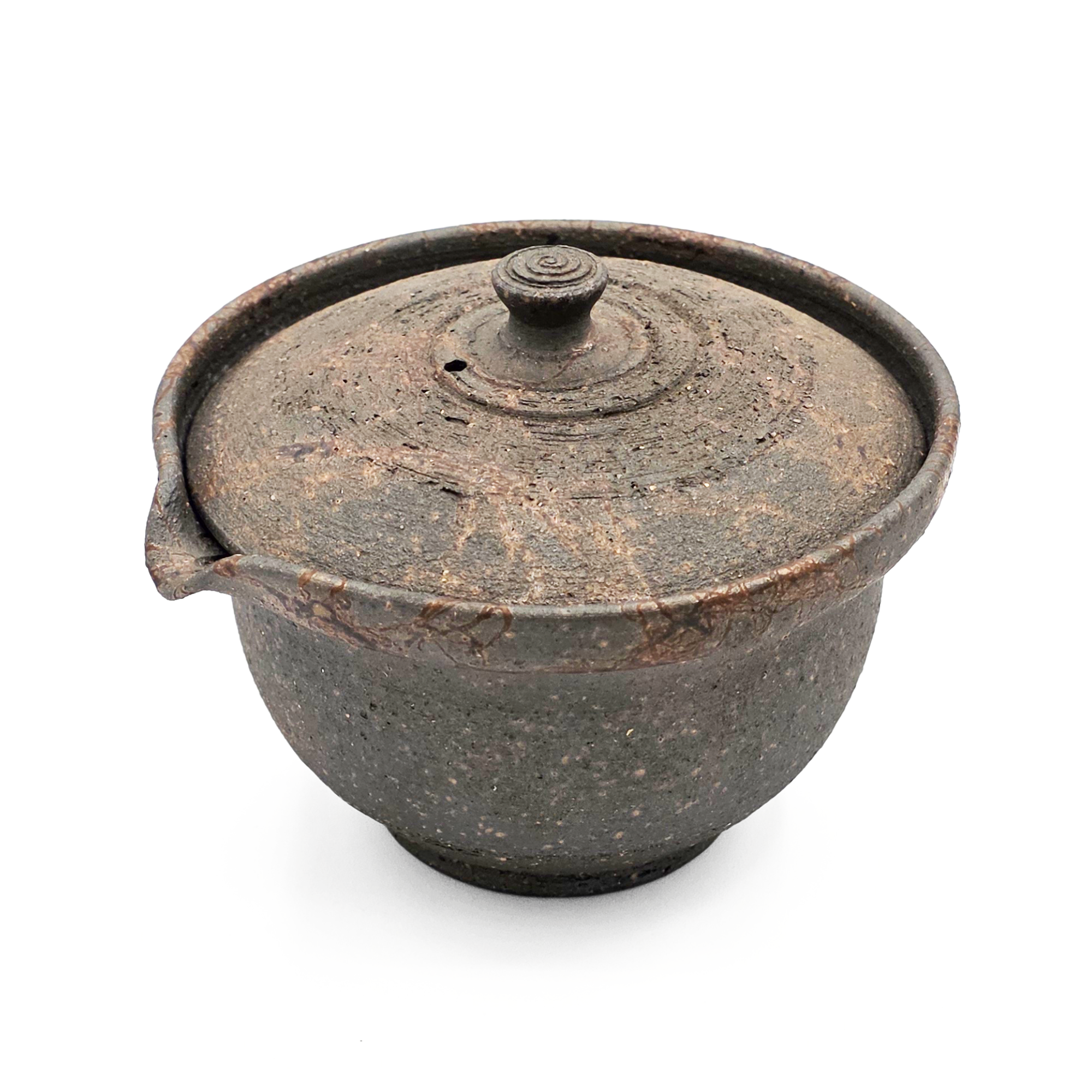 Tokoname-Yaki Shiboridashi Teapot, Seaweed-Fired "Mogake" - Tanikawa Jin – 160ml