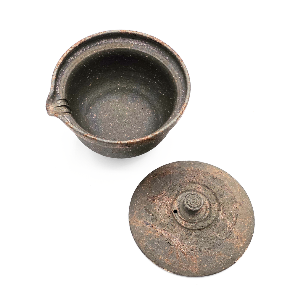 Tokoname-Yaki Shiboridashi Teapot, Seaweed-Fired "Mogake" - Tanikawa Jin – 160ml