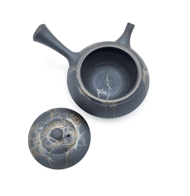 Blue Tokoname-Yaki, Mogake Japanese Kyusu Teapot - Fujita Tokuta-  210 ml