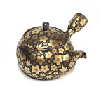 Japanese Kyusu Teapot - Suigetsu III - Japanese Banko-yaki Teapot with Real Gold Sakura and Maple - 420ml