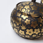 Japanese Kyusu Teapot - Suigetsu III - Japanese Banko-yaki Teapot with Real Gold Sakura and Maple - 420ml