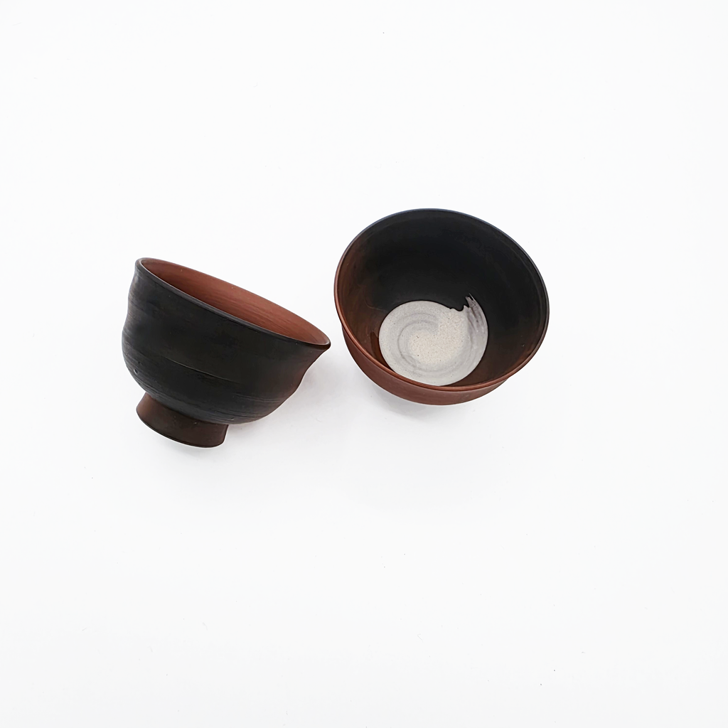 Yunomi Yōhen Red Clay Teacups, Pair - Katayama Hakusan