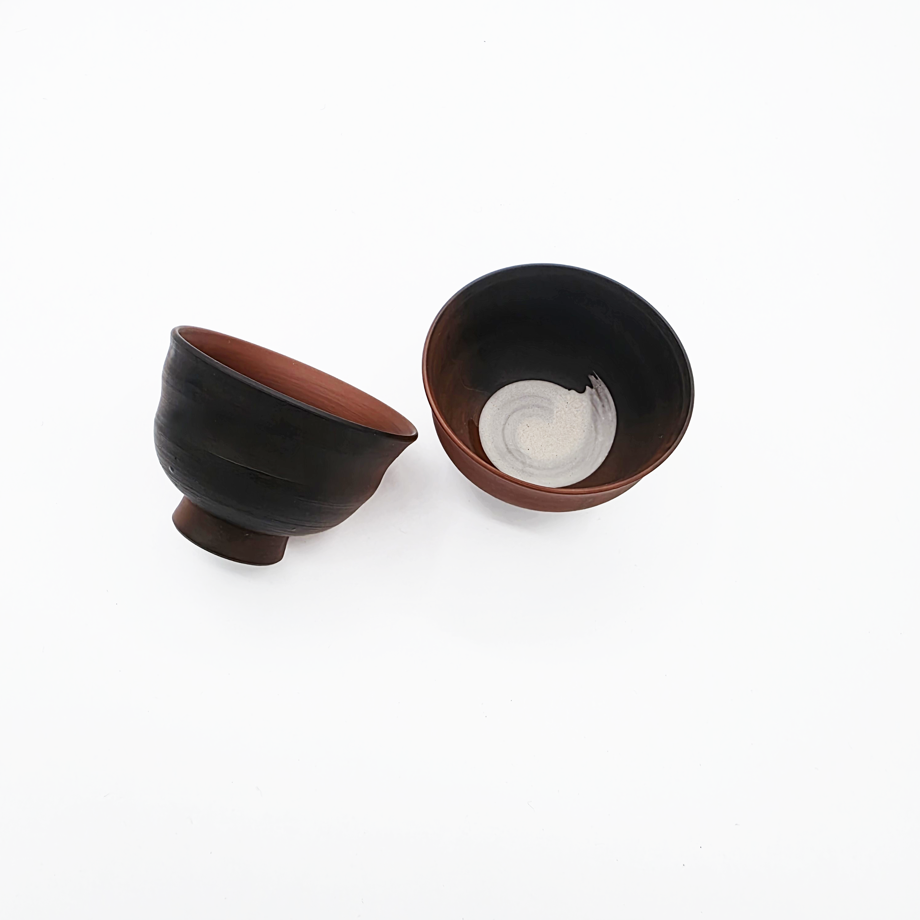 Yunomi Yōhen Red Clay Teacups, Pair - Katayama Hakusan