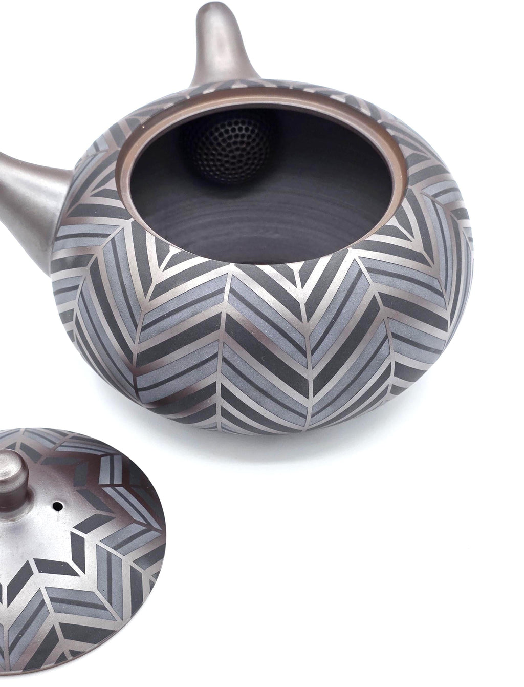 Banko-Yaki Kyusu Teapot - Suigetsu III - Geometric Yabane - 410ml