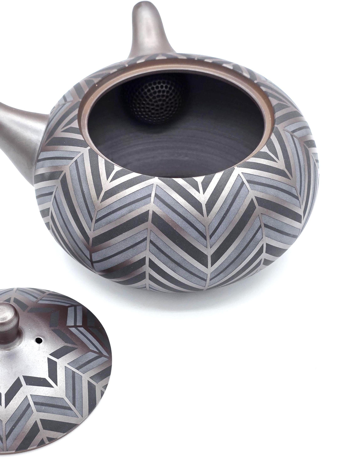 Banko-Yaki Kyusu Teapot - Suigetsu III - Geometric Yabane - 410ml
