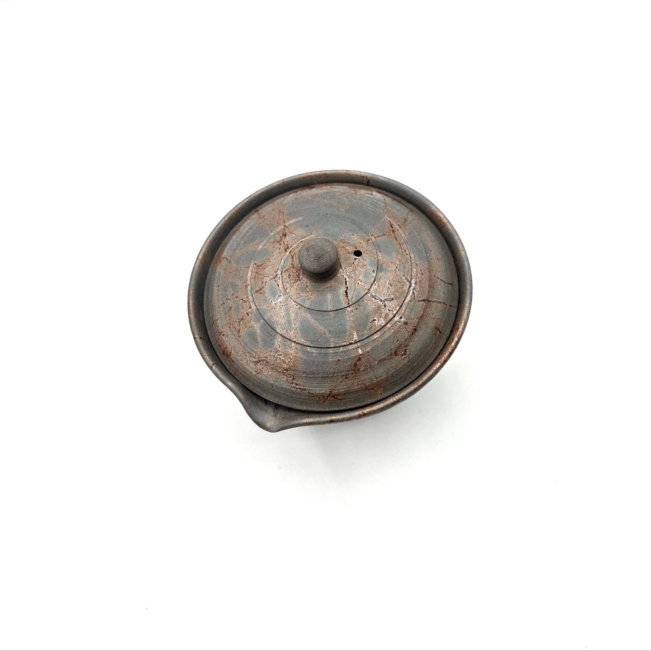 Tokoname-Yaki Shiboridashi Teapot, Seaweed-Fired "Mogake" - Tanikawa Jin – 160ml