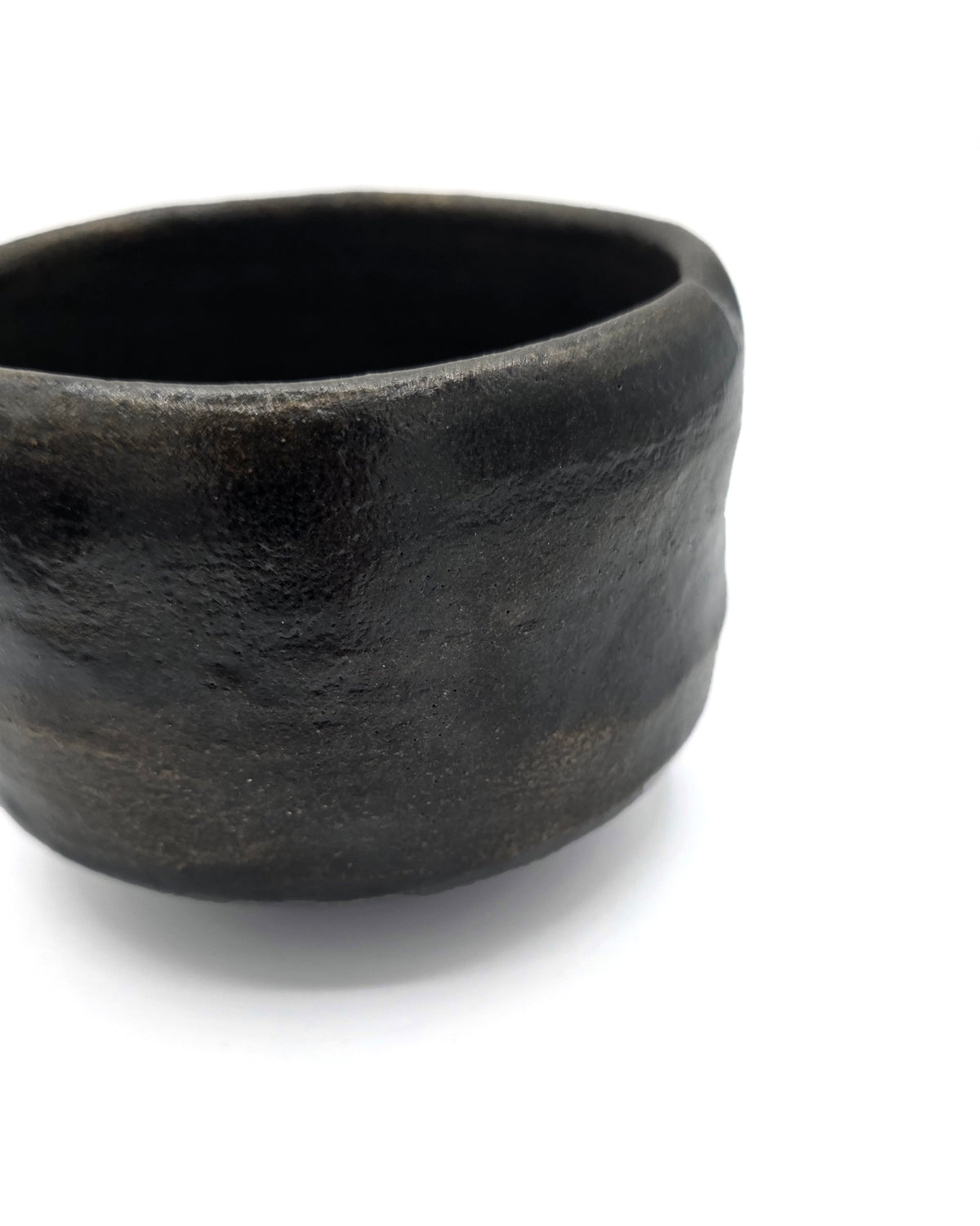 Raku-Yaki Black Raku Chawan - Rakunyū - Kyoto