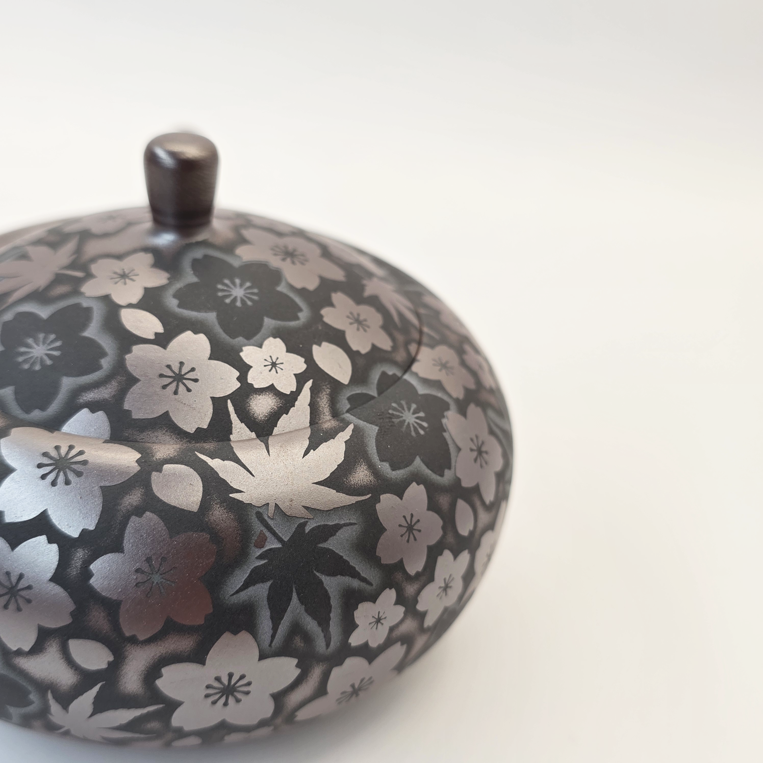 Banko-Yaki Kyusu Teapot - Suigetsu III - Moonlit Sakura and Maple - 350ml