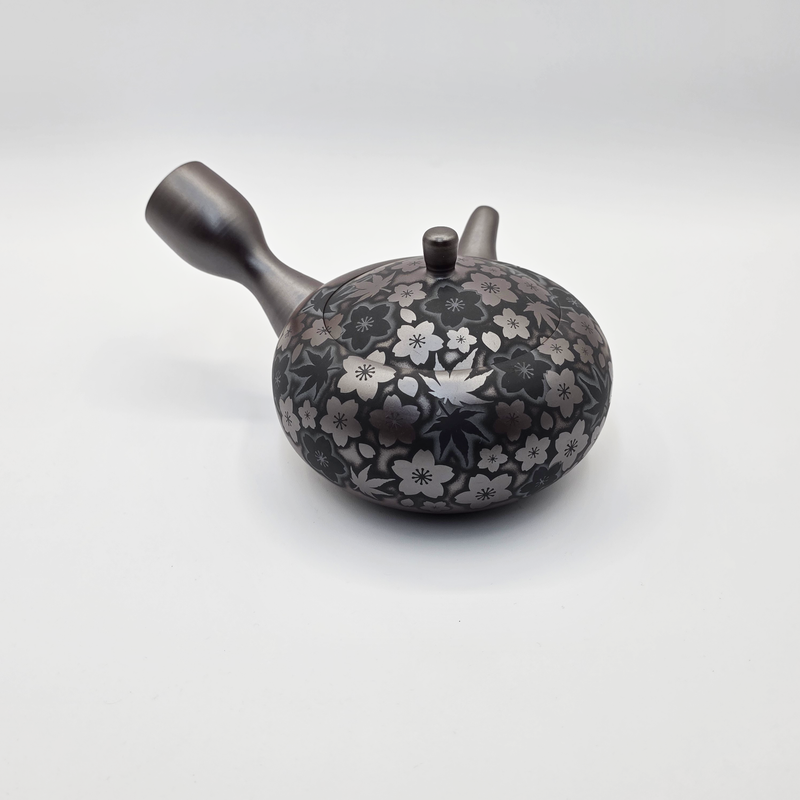 Banko-Yaki Kyusu Teapot - Suigetsu III - Moonlit Sakura and Maple - 350ml