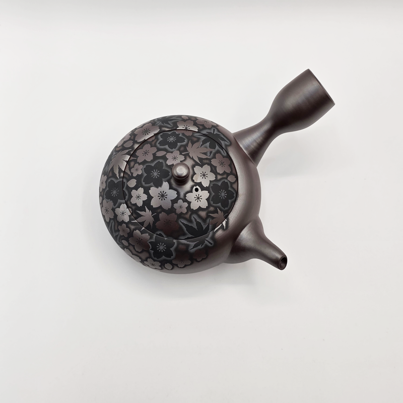 Banko-Yaki Kyusu Teapot - Suigetsu III - Moonlit Sakura and Maple - 350ml