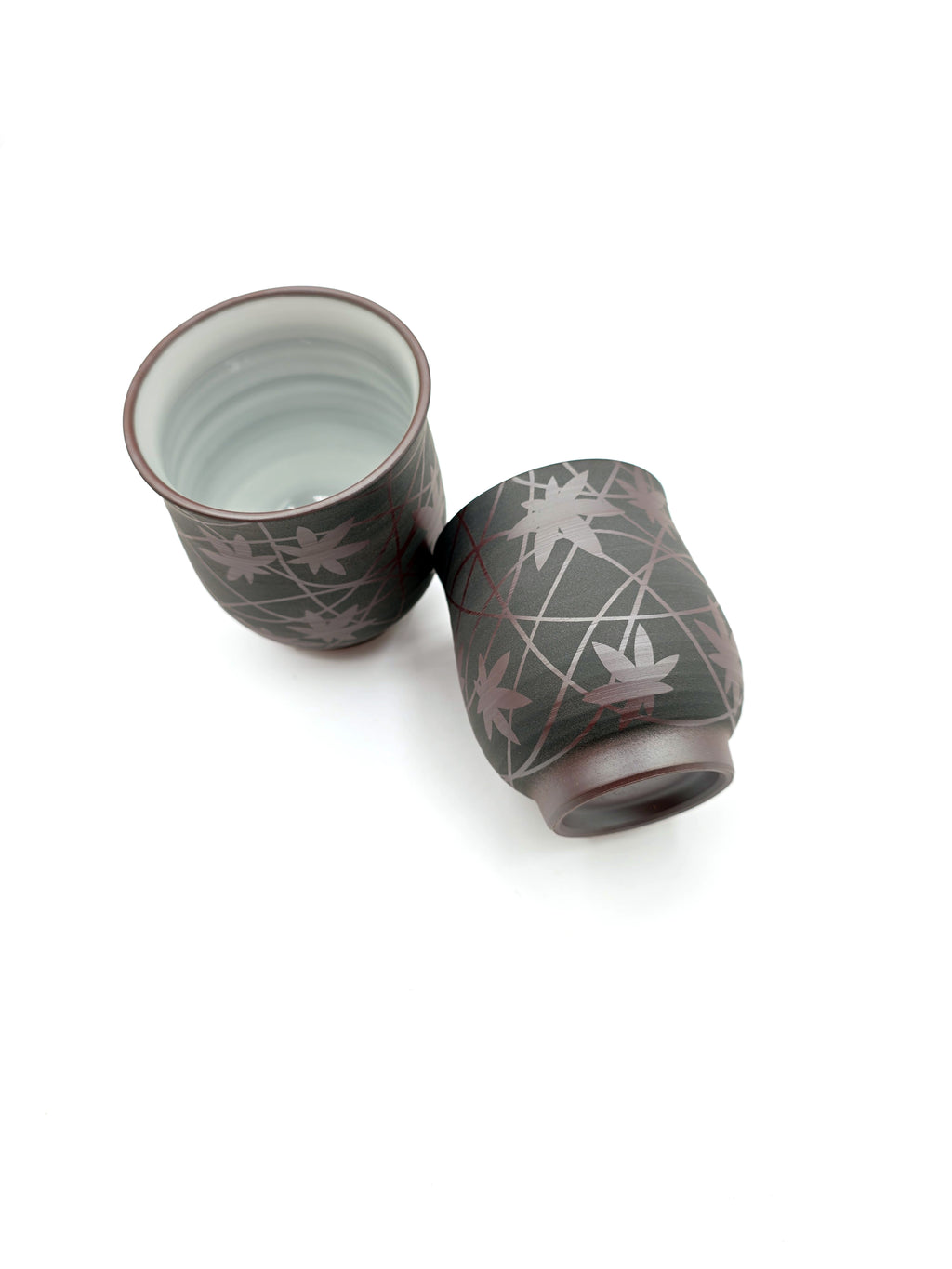 Japanese Teacup Yunomi Pair - Shimizu Suigetsu III - 250ml / 210ml