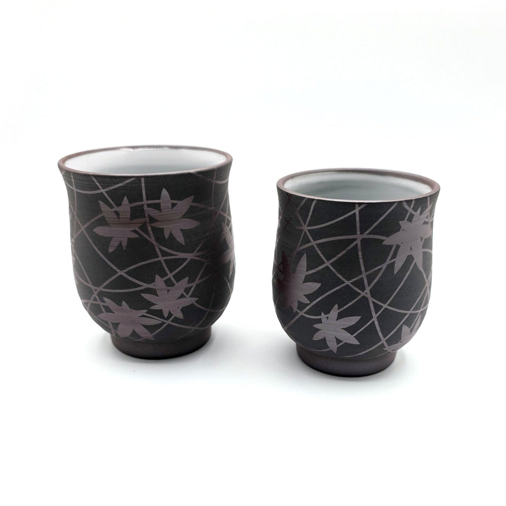 Japanese Teacup Yunomi Pair - Shimizu Suigetsu III - 250ml / 210ml