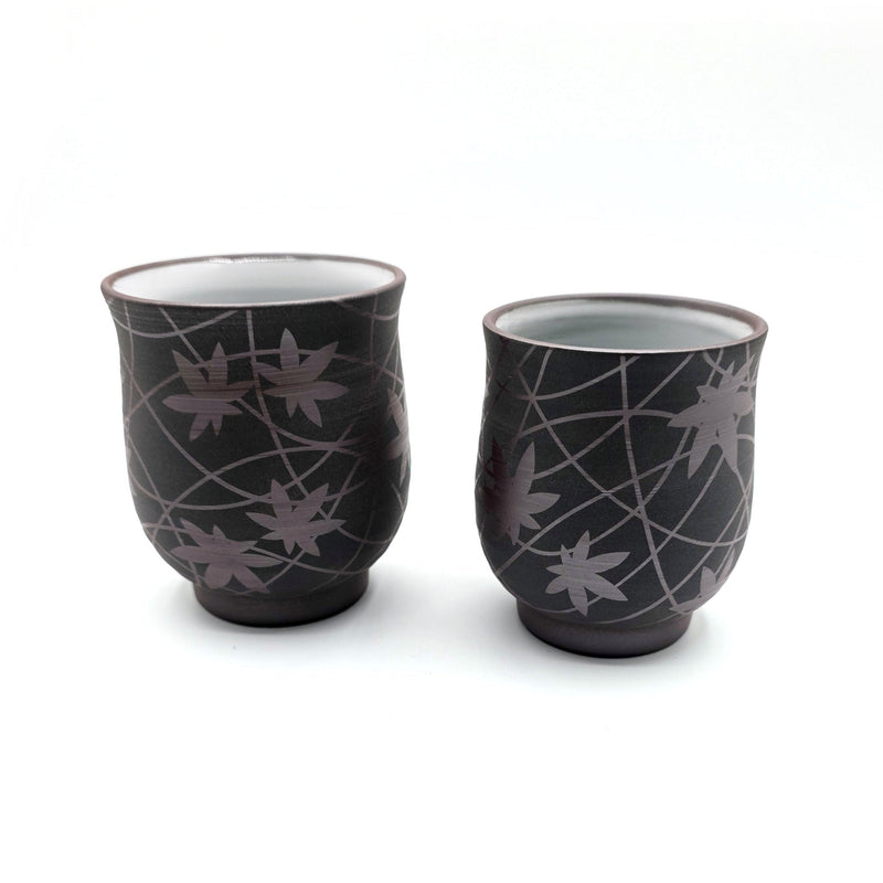 Japanese Teacup Yunomi Pair - Shimizu Suigetsu III - 250ml / 210ml