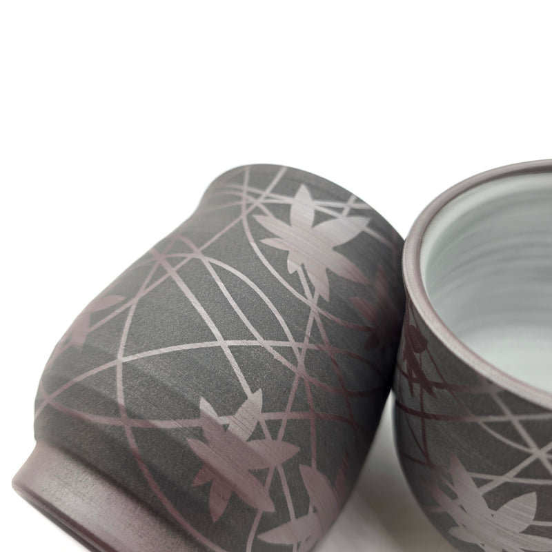 Japanese Teacup Yunomi Pair - Shimizu Suigetsu III - 250ml / 210ml
