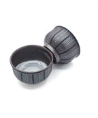 Banko-Yaki Yunomi Teacup Pair - Shimizu Suigetsu III - Sandblasted Stripe - 120ml