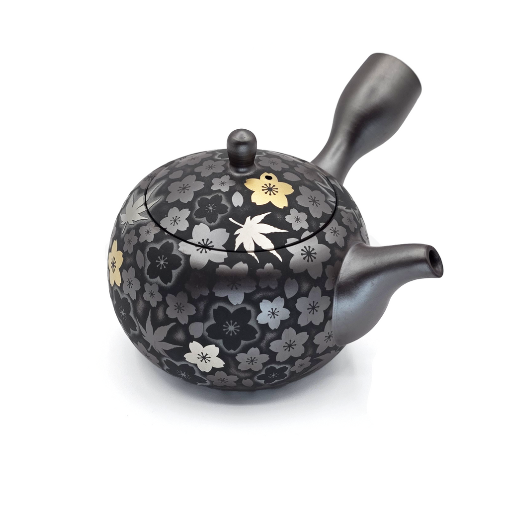Banko-yaki Teapot - Suigetsu III - Sakura and Maple with Real Gold Accents -350ml